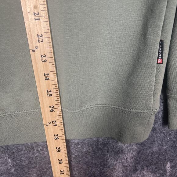 Quiksilver Sweater Mens Large Green Crewneck Pullover Logo Surf Skate Casual - Picture 5 of 7